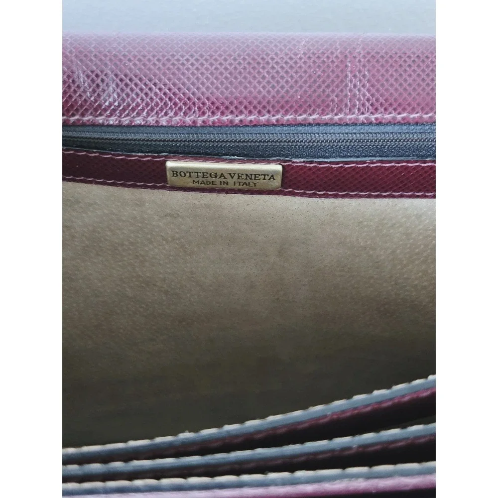 Vintage BOTTEGA VENETA 80's-90's Tuscan‎ Red Leather Briefcase Portfolio Satchel